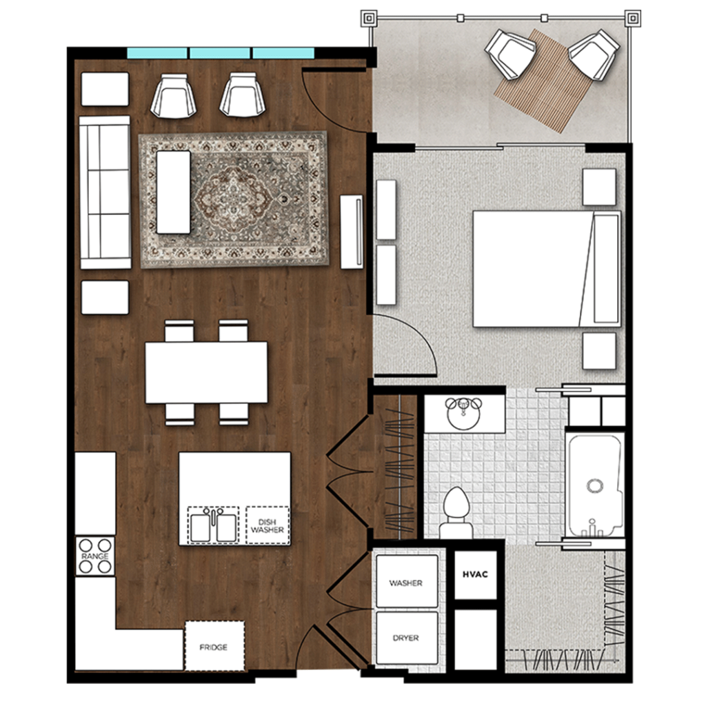 The Averi floor plan at luxury senior apartments in Huntersville North Carolina