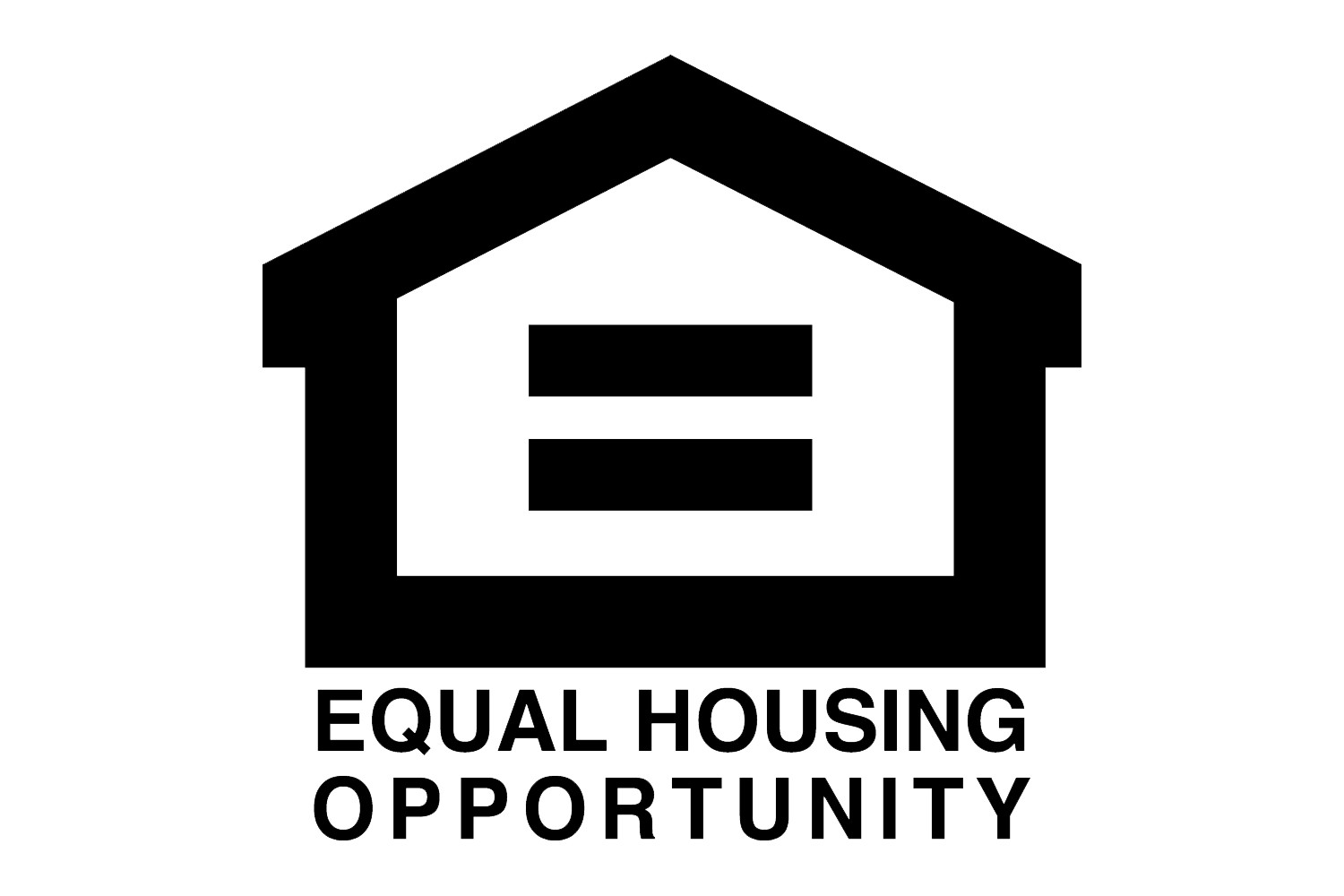 black logo for equal housing authority, at luxury senior apartments in Huntersville North Carolina